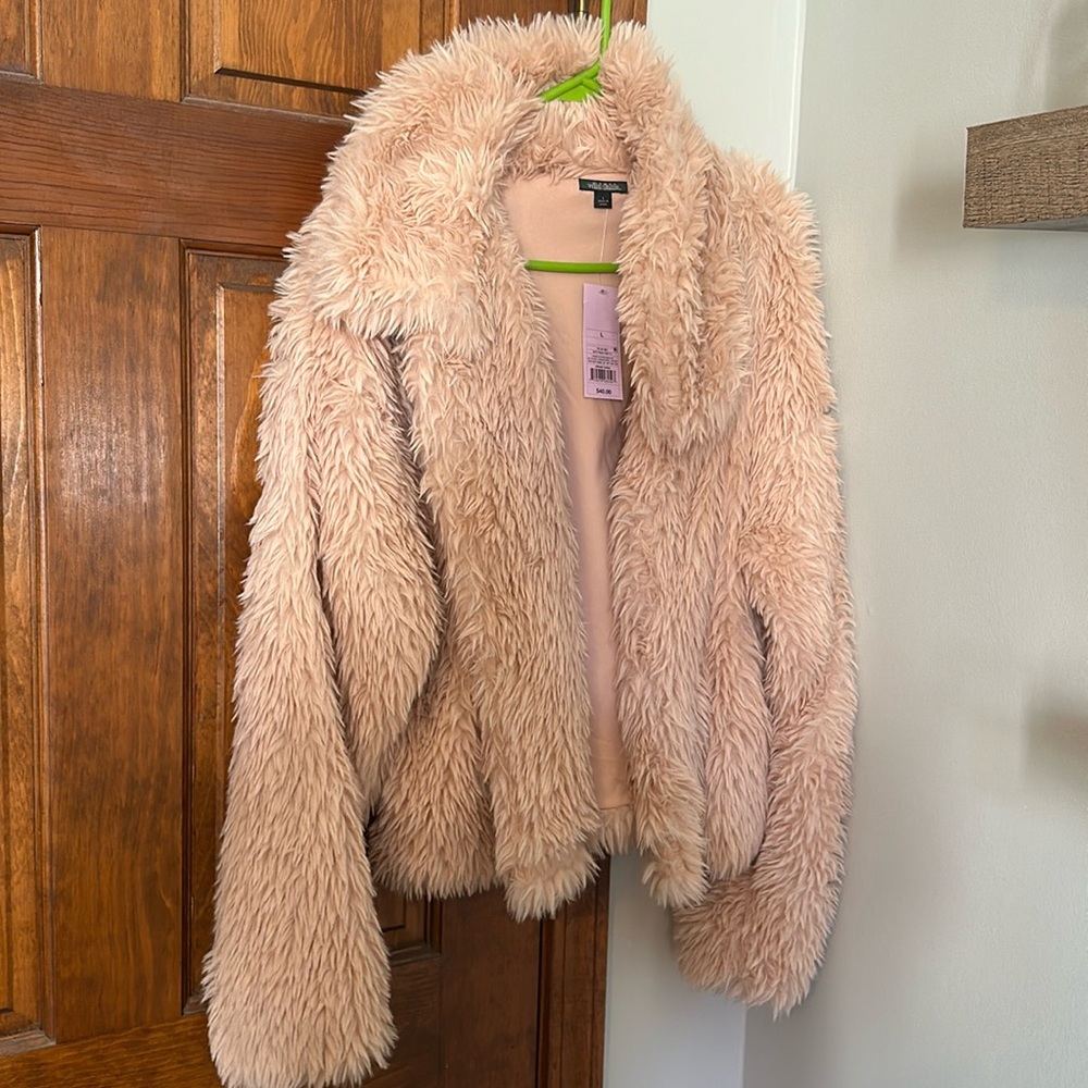 Faux fur pink jacket